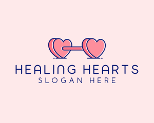 Heart Love Weights  logo design