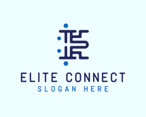 Modern Digital Letter E Company logo design