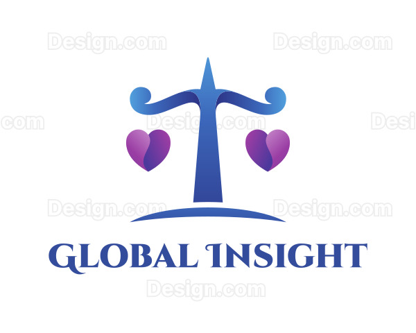 Legal Heart Marriage Scales Logo