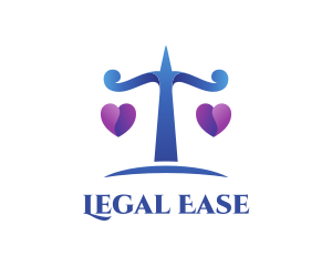 Legal Heart Marriage Scales logo design
