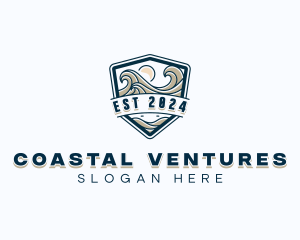 Sea Surfing Ocean logo design