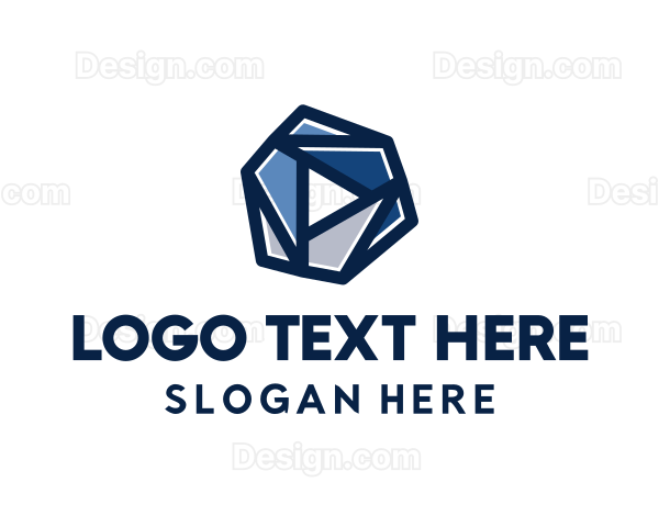 Geometric Play Button Logo