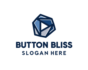 Geometric Play Button logo design