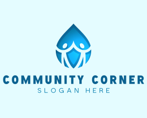 Human Community Droplet logo design