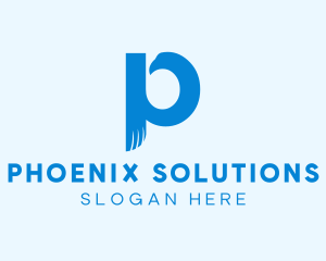 Blue Eagle Letter P logo design