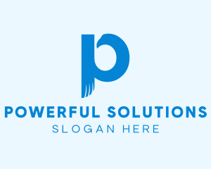 Blue Eagle Letter P logo design