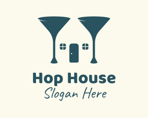 Wine Glass House logo design