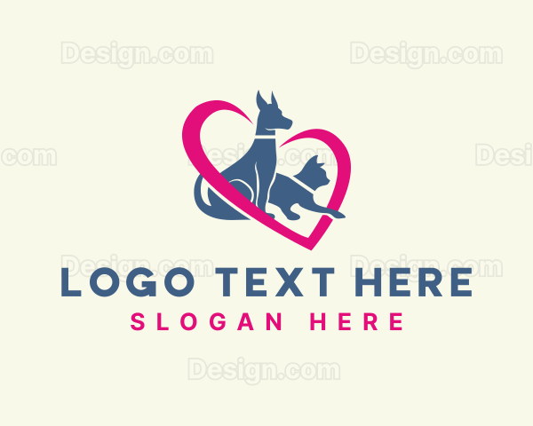 Dog Cat Pet Love Logo