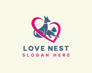 Dog Cat Pet Love logo design