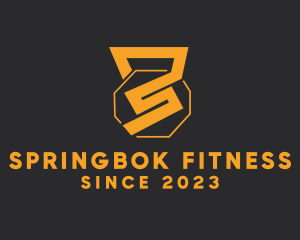 Golden Kettlebell Fitness Letter S logo design