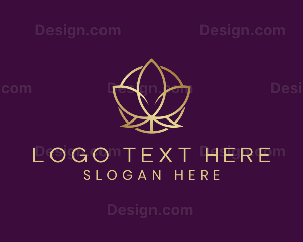 Golden Organic Lotus Logo