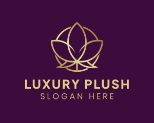 Golden Organic Lotus logo design