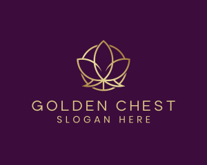 Golden Organic Lotus logo design