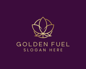 Golden Organic Lotus logo design