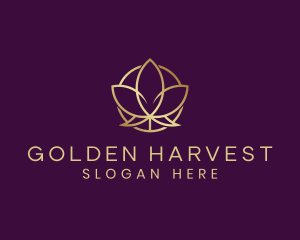 Golden Organic Lotus logo design