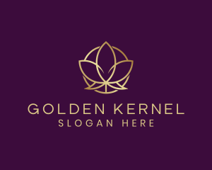 Golden Organic Lotus logo design