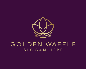 Golden Organic Lotus logo design