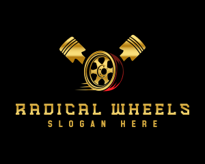 Mechanic Wheel Piston logo design