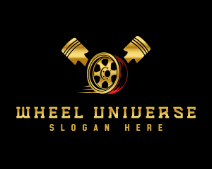 Mechanic Wheel Piston logo design