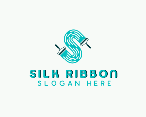 Handyman Paint Roller Letter S logo design