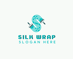 Handyman Paint Roller Letter S logo design