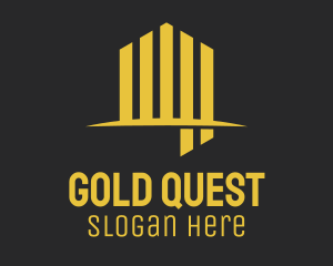 Gold Geometric Real Estate  logo design