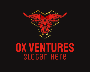 Modern Ox Head Ruby logo design