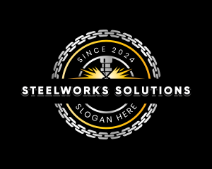 Laser Machine Ironwork logo design