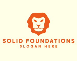 Orange Wild Lion Logo
