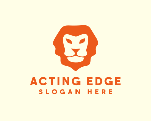 Orange Wild Lion logo design