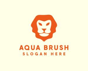 Orange Wild Lion logo design