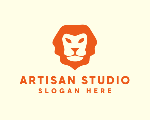 Orange Wild Lion logo design