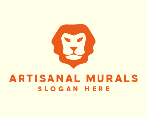 Orange Wild Lion logo design