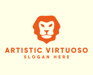 Orange Wild Lion logo design