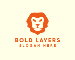 Orange Wild Lion logo design