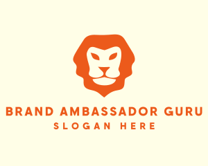 Orange Wild Lion logo design