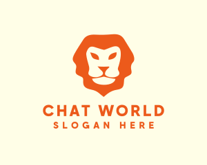 Orange Wild Lion logo design