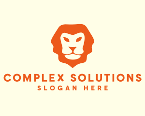 Orange Wild Lion logo design