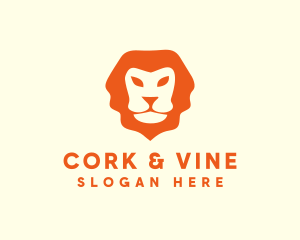 Orange Wild Lion logo design