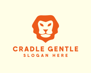 Orange Wild Lion logo design