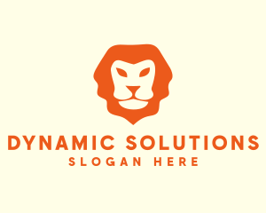 Orange Wild Lion logo design