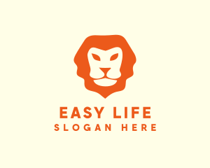 Orange Wild Lion logo design