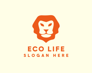 Orange Wild Lion logo design