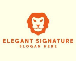 Orange Wild Lion logo design