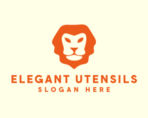 Orange Wild Lion logo design