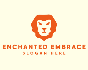 Orange Wild Lion logo design