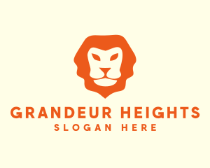 Orange Wild Lion logo design