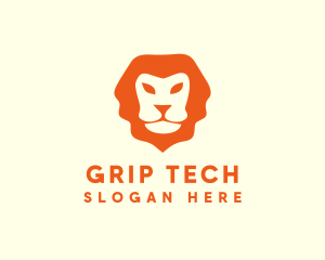 Orange Wild Lion logo design