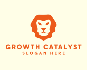 Orange Wild Lion logo design