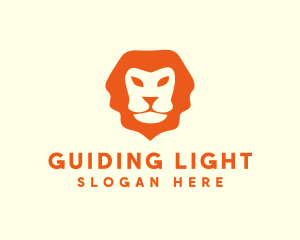 Orange Wild Lion logo design